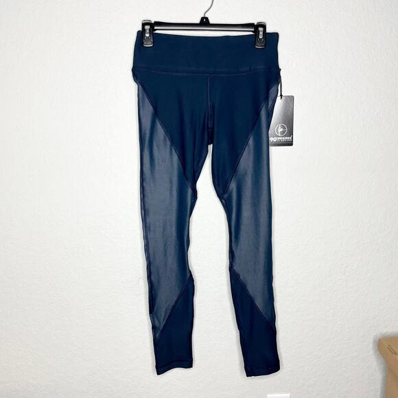 90 Degree by Reflex Prove Them Wrong Colorblock Leggings Navy Small New - Picture 5 of 5